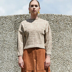 MELOW Cypher textured top  almond